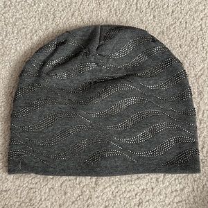 Zebra print rhinestone beanie NWT